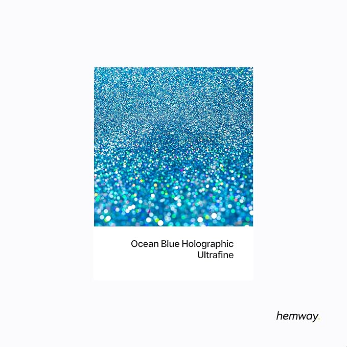 Hemway Premium Glitter Shaker - Ocean Blue Holographic | 130g Ultrafine Metallic Flake Sequins for Resin & Epoxy Crafts | Craft Supplies for Tumblers, Festival, Art