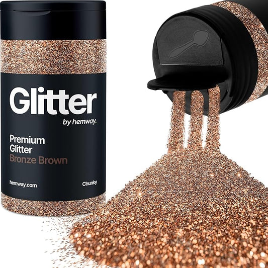 Hemway Premium Glitter Shaker - Bronze Brown | 130g Chunky Metallic Flake Sequins for Resin & Epoxy Crafts | Craft Supplies for Tumblers, Festival, Art