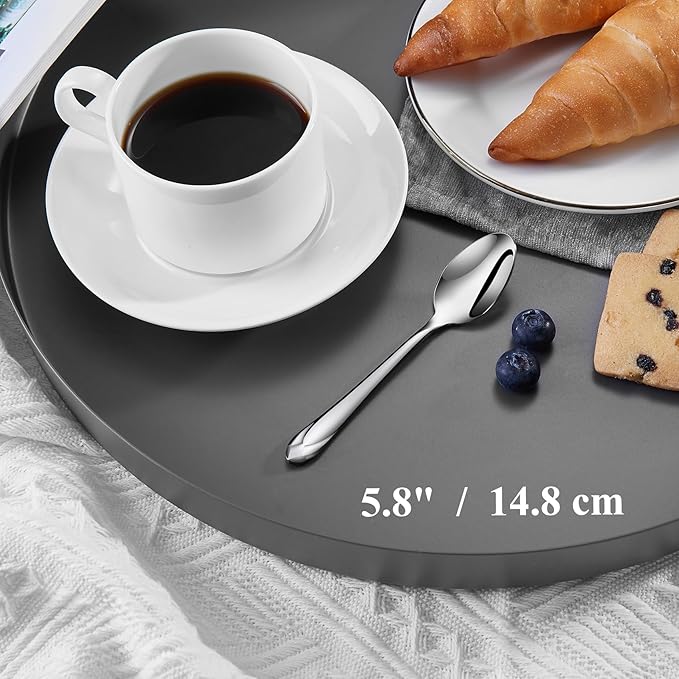 KEAWELL Premium Astra 4-Piece 5.8 inch Spoon Set ??Mirror-Finished 18/10 Stainless Steel with Diamond-Faceted Handles Dishwasher Safe for Modern Dining (4, Small Spoons)