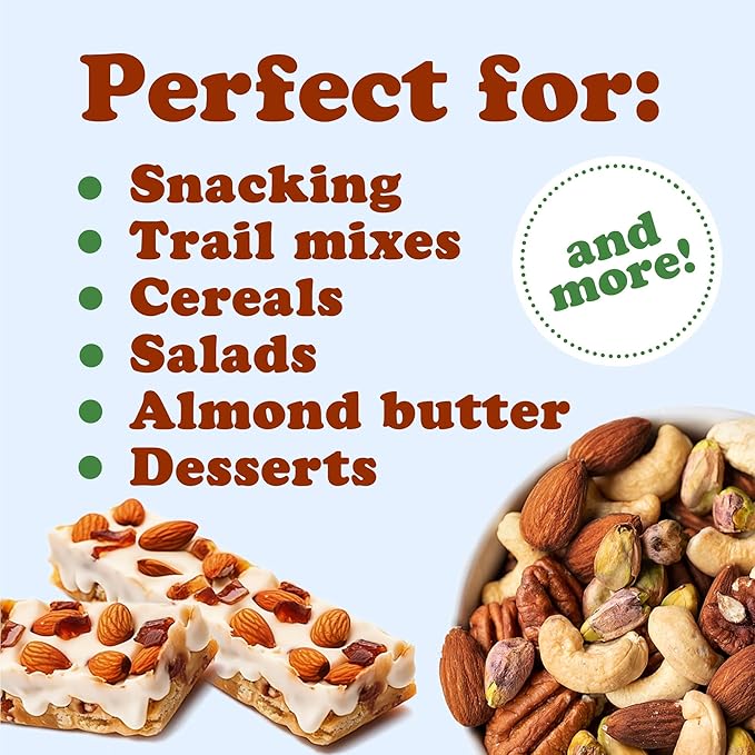 Food to Live Organic Dry Roasted Almonds, 8 Pounds – Non-GMO, Unsalted, Vegan, Keto, Paleo, Kosher, Bulk, High in Protein, Dietary Fiber, Vitamin E, Copper, Manganese, Magnesium, and Riboflavin.