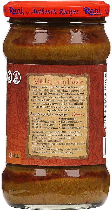 Rani Curry Paste MILD (Spice Paste) 10.5oz (300g) Glass Jar, Pack of 5+1 FREE ~ No Colors | All Natural | NON-GMO | Vegan | Gluten Free | Indian Origin