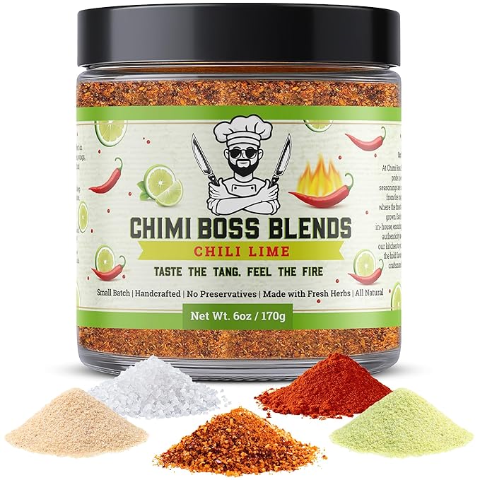 Chimi Boss Chili Lime Seasoning, 6oz ??Zesty & Spicy Dry Rub for Tacos, Chicken, Veggies, Fruit and Snacks ??All Natural Tangy Latin Inspired Spice Blend
