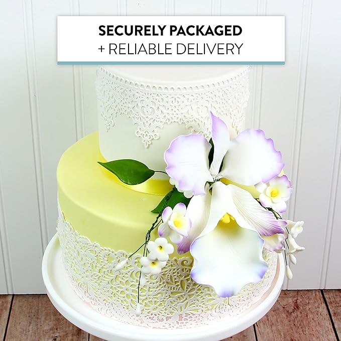 Global Sugar Art Cattleya Orchid Arched Spray Sugar Cake Flower, Violet, 1 Count by Chef Alan Tetreault