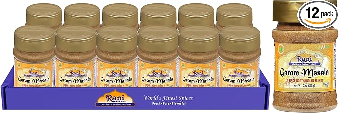 Rani Garam Masala Indian 11-Spice Blend 3oz (85g) PET Jar, Pack of 12 ~ All Natural, Salt-Free | Vegan | No Colors | Gluten Friendly | NON-GMO | Kosher | Indian Origin