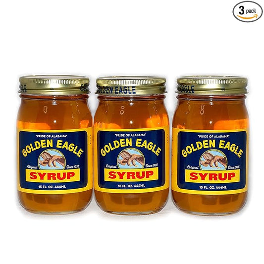 Golden Eagle Syrup Bundle, 15 Oz Jars of Golden Eagle Alabama Syrup (Pack of 3)
