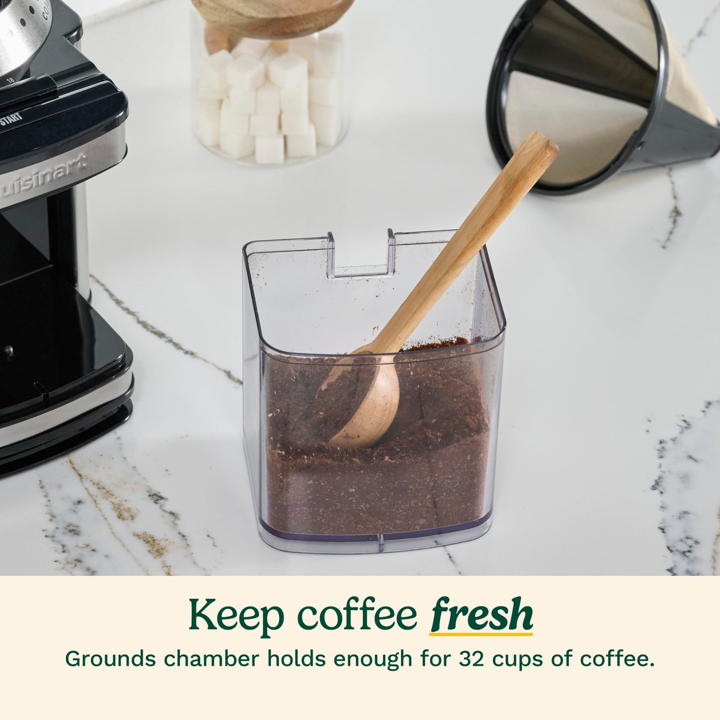 Cuisinart Electric Burr Coffee Grinder, 18-Position Selector, 4-18 Cups