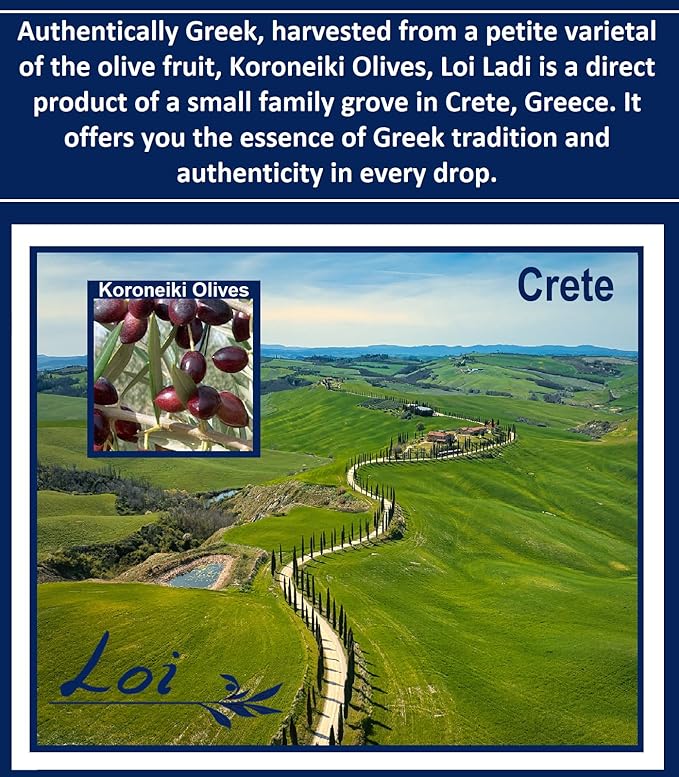 Loi Ladi - Extra Virgin Olive Oil from Crete, Greece by Chef Maria Loi, Authentic and Unfiltered - 33.8 Fl. Oz.