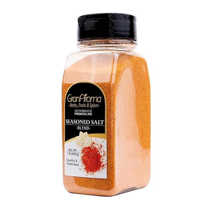 GranAroma Seasoned Salt, Savory Blend, Seasoning for Grilled Meats, Roasted Vegetables, and Soups (16 Ounce)