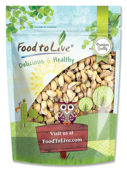 Food to Live Pistachios, Roasted and Salted, 1 Pound ??California Dry Roasted Pistachios with Sea Salt, In Shell, Kosher, Vegan Superfood, Bulk