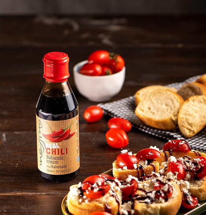 Messino Real Chili Balsamic Vinegar Glaze imported from Greece, 250 ml