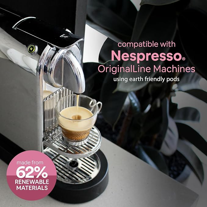 WOKEN COFFEE Compostable Nespresso Pods - Portofino Medium Roast Italian Espresso Coffee Capsules Compatible With Nespresso Coffee Machine (60 Pod Count, 6 Boxes)