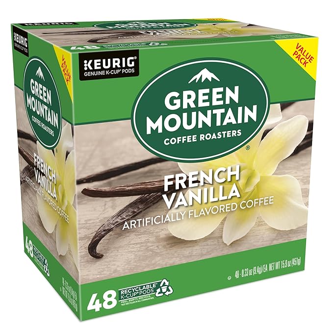 Green Mountain Coffee Roasters French Vanilla Coffee, Keurig Single-Serve K-Cup Pods, Light Roast, 48 Count