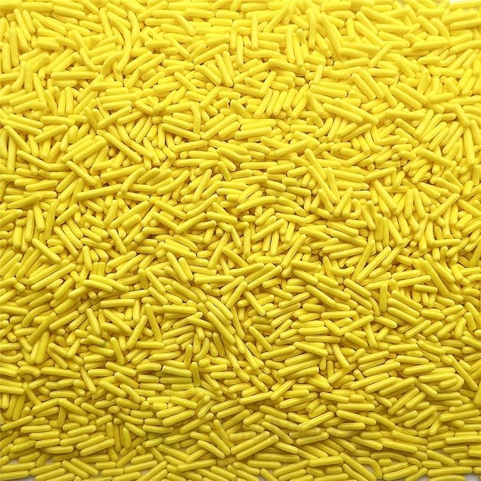 SE Si&Moos Yellow Sprinkles Edible Yellow Jimmies Soft Jimmy Sprinkles Halloween Cake Decorations Christmas Cookie Decorations for Cake Decorating, Ice Cream Toppings & Baking 2.75 OZ