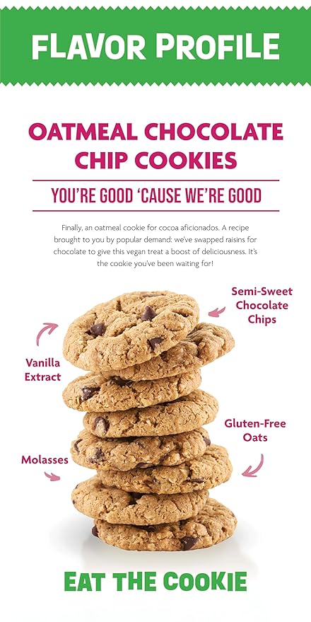 Steve & Andy???Soft Bake Oatmeal Chocolate Chip Cookies -Organic, Gluten Free, Non-Gmo, Vegan, Plant-Base, Dairy Free, Nut Free, Egg Free, Wheat Free, Soy Free ??5.5 Oz, 1 Box (10 Cookies)