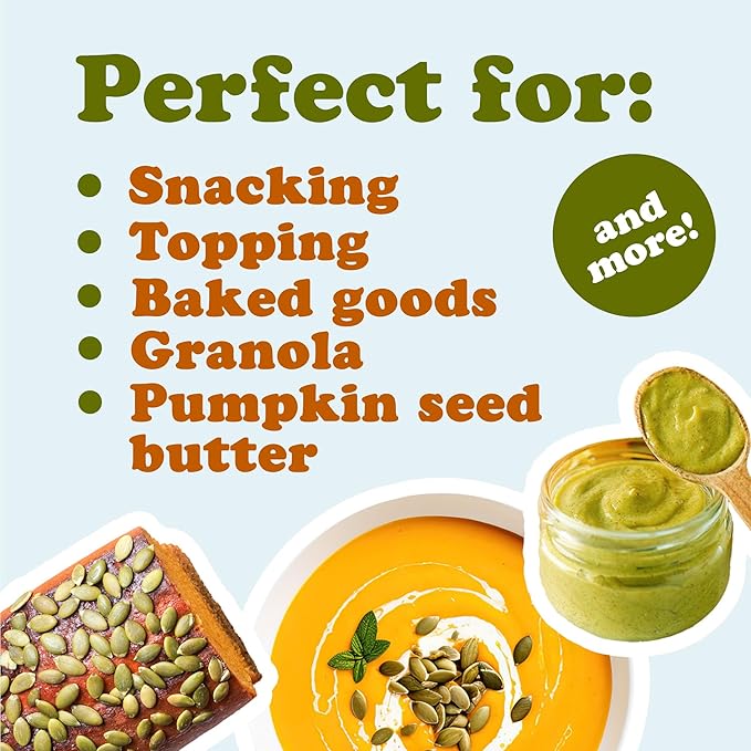 Food to Live Organic Dry Roasted Pumpkin Seed Kernels with Himalayan Salt, 2 Pounds Non-GMO, Oven Roasted Whole Pepitas, No Oil Added, Shelled, Vegan, Kosher, Bulk