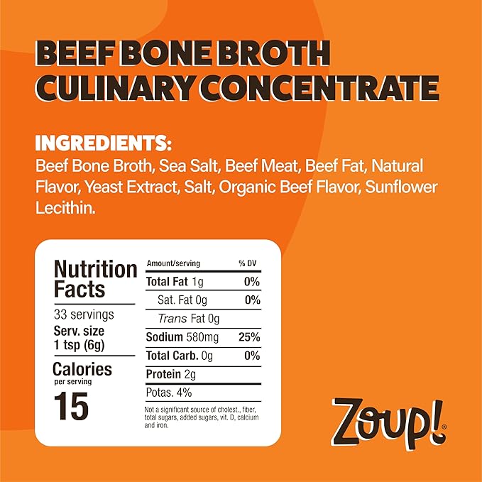 Zoup! Good, Really Good Beef Bone Broth Culinary Concentrate, 6-Pack, 7 Oz Each