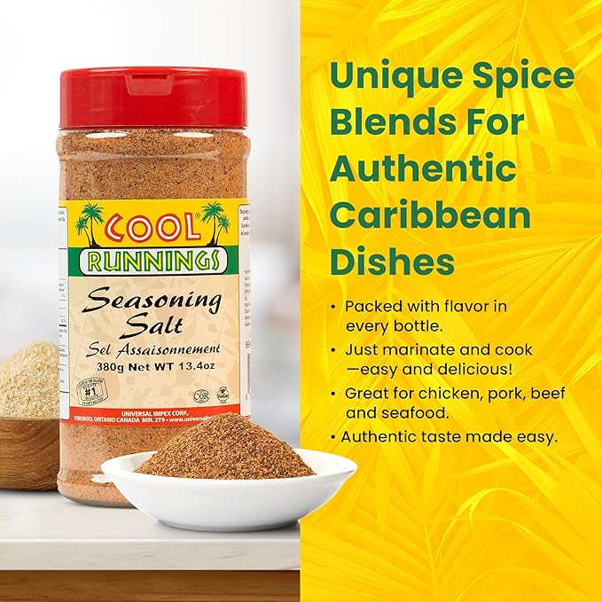 Cool Runnings Seasoning Salt 380g - Perfect for Enhancing Meats, Fries, Vegetables, and Snacks such as Popcorn, Ideal for Everyday Seasoning and Meal Prep