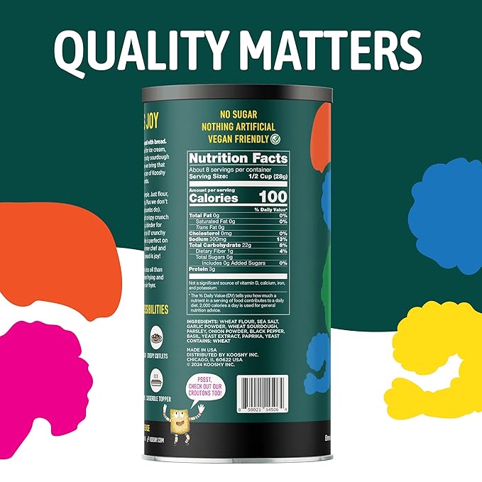 Kooshy Panko Italian Style Breadcrumbs | Vegan, Dairy Free, Non GMO Sourdough Bread Crumbs for Meatballs, Meat Cutlets, Vegetables, Meatloaf, Mac & Cheese (Italiano | 7.5 oz / 6 Pack)