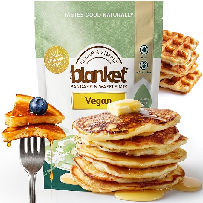 Blanket Pancakes and Waffle Mix ??Vegan Pancake Mix ??Just Add Water, No Preservatives ??Clean Breakfast Staple with Homestyle Taste ??Non-GMO, Comfort Food Classic ??16 oz (1 Pack)