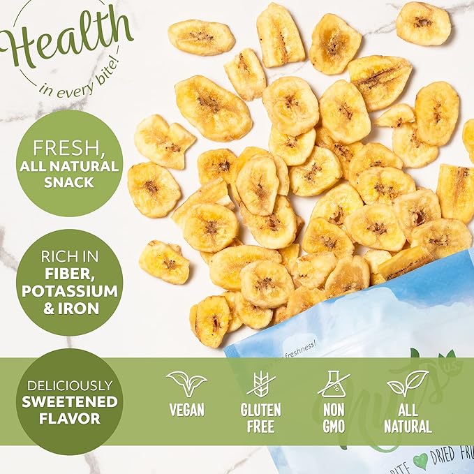 NUTS U.S. - Banana Chips | Dried and Sweetened | All Natural | Vegetarian |Non GMO and Gluten Free | Packed in a Resealable Bag!!! (3 LBS)
