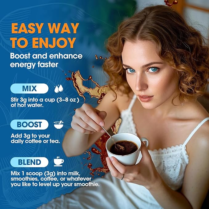 B BEWORTHS Mushroom Coffee, Mushroom Coffee Powder with Ashwagandha, L-theanine, Lion's Mane, Reishi, Chaga, Cordyceps, Turkey Tail, Ginseng - Mixed Arabica Instant Coffe Support Immune, Brain, Focus