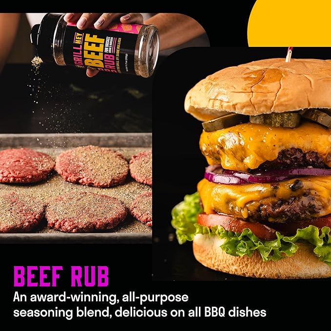 Hey Grill Hey | Beef Rub 11.7 oz | NBBQA Award Winning Rub. Geat brisket seasoning, burger seasoning, steak seasoning, veggies and more.