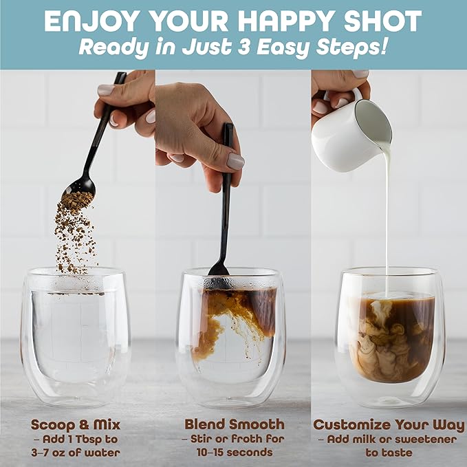 Wakers HAPPY Coffee supports energy, focus, anti-aging, and metabolism. Made in the USA with natural ingredients and Keto-friendly. Reminding you to wake up happy!