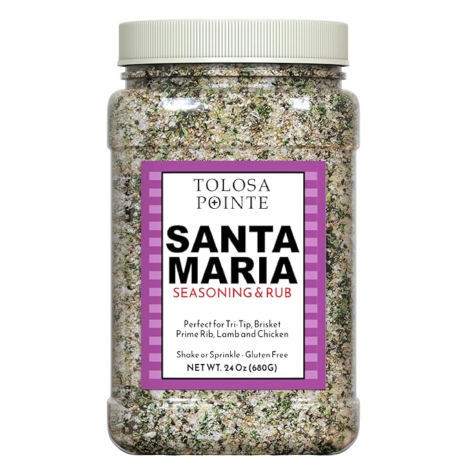 Tolosa Pointe Santa Maria Seasoning & BBQ Rub 24oz ??Authentic California Blend, Gluten-Free, No Preservatives ??Multipurpose Grill Seasoning for Tri-Tip, Steak, Chicken, Pork, Vegetables (1 Pack)