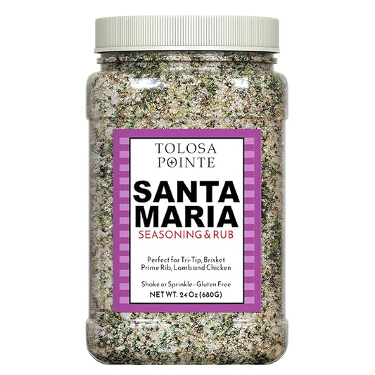 Tolosa Pointe Santa Maria Seasoning & BBQ Rub 24oz ??Authentic California Blend, Gluten-Free, No Preservatives ??Multipurpose Grill Seasoning for Tri-Tip, Steak, Chicken, Pork, Vegetables (1 Pack)