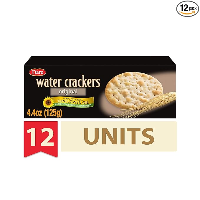 Dare Original Water Crackers – Healthy Entertaining Snacks with 0 grams of Trans Fat and Saturated Fat – 4.4 Ounces (Pack of 12)