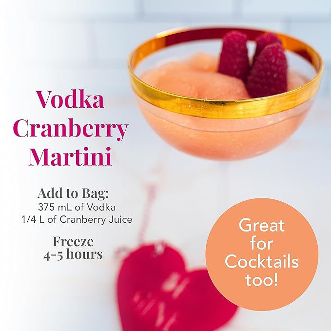 Frozen Cocktail Drink Mix - Makes 10 Wine Slushies - Drink Powder Pouches for Alcohol - All Natural Low Sugar Mixer, No Blender Needed - Frapp챕 Vino
