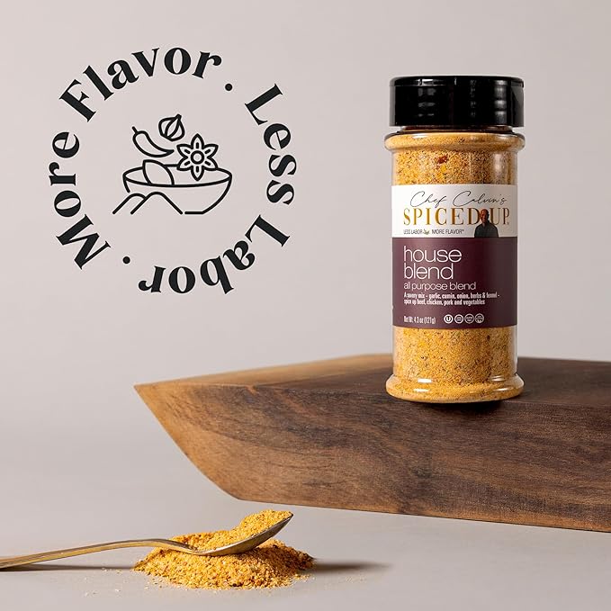 Spiced Up House Blend Seasoning ??All-Purpose Spice Mix for Cooking, Grilling & Roasting ??Vegan, Gluten-Free, Non-GMO, No Fillers ??Bold, Smoky, Savory Flavor ??5.9 oz