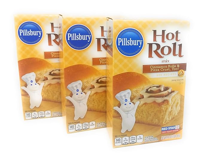 Pillsbury Hot Roll Mix Bundle - 3 x 16 Oz Boxes of Pillsbury Speciality Hot Roll Mix, Hot Roll Mix Pillsbury, Bundled with JFS Recipe Card