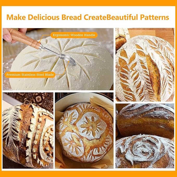 Banneton Bread Proofing Basket Set, Oval & Round Bread Baskets with Liners & Covers for Artisan Bread Baking, Sourdough Starter Kit, Sourdough Bread Baking Supplies