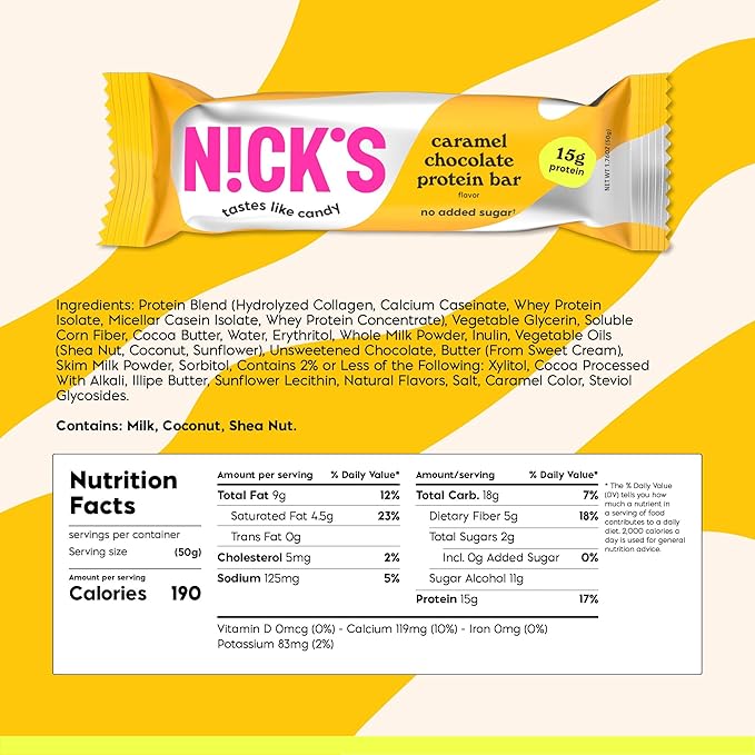Nick?™s Protein Bundle, Salty Peanut, Caramel ??24-Count Box | High Protein, Low Calories, Low Carbs, Keto Friendly, No Added Sugar