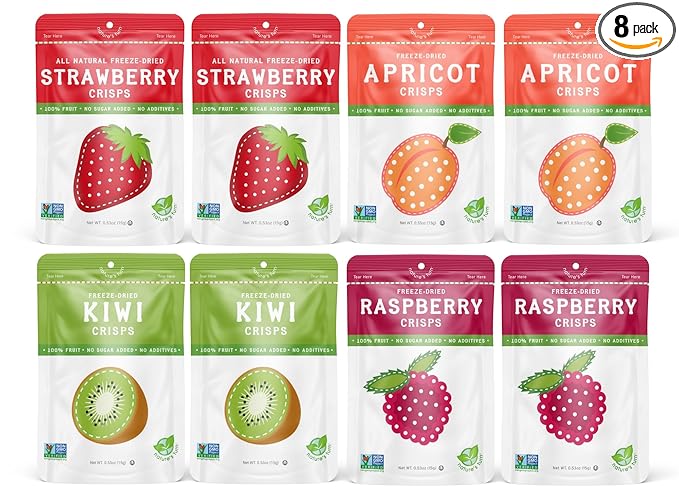 Nature?™s Turn Freeze-Dried Fruit Crisps ??Healthy, Gluten-Free, Crispy & Delicious, Plant-Based Snack, Ideal for Cereal, Smoothies, School Lunches, & On-the-Go, Sour Variety, Pack of 8 (0.53 oz Each)