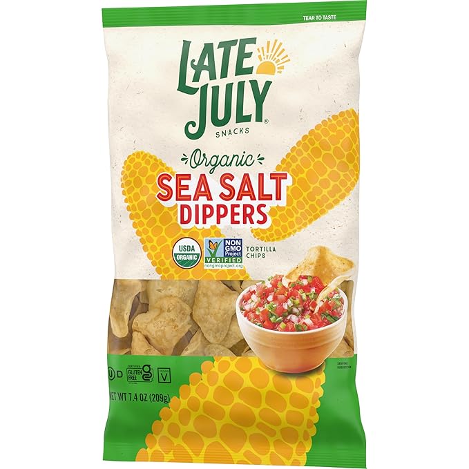 Late July Sea Salt Dippers Organic Tortilla Chips, 7.4 Oz Bag