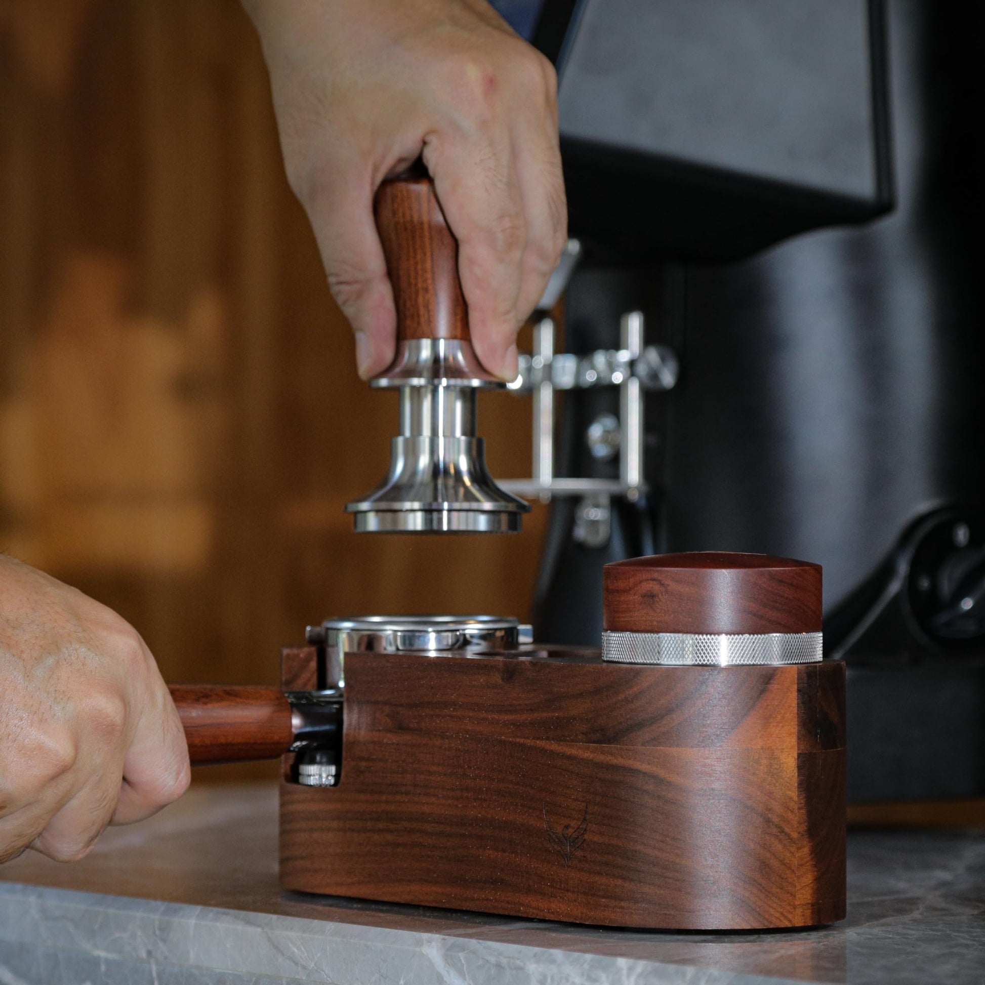 KNODOS Espresso Tamping Station 54mm For Breville Espresso Machine Accessories,Rosewood Portafilter