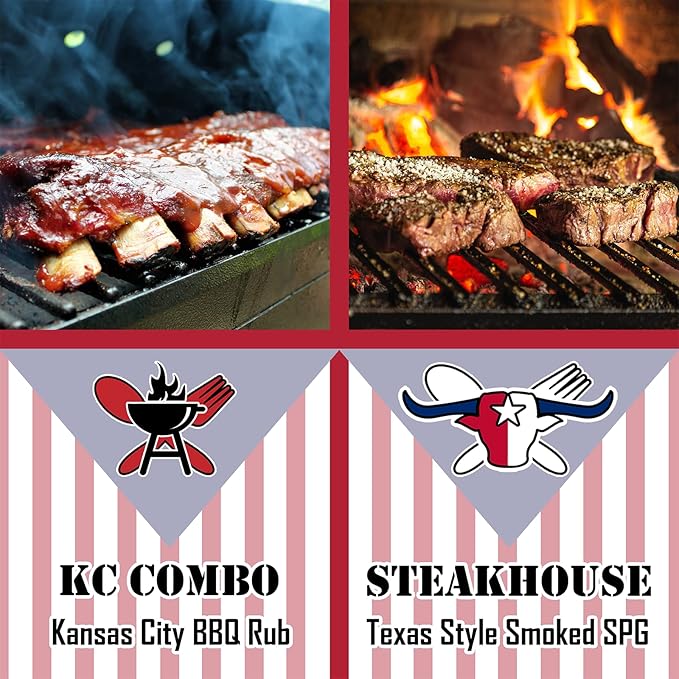 THE TAILGATE FOODIE Taste of America Grilling Pack Gourmet Seasonings | 7 pc 'Merica Seasoning Gift Set | 6 Regional American Blends & Seasonings *Great Father's Day Gift*