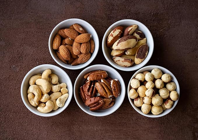 Food to Live Organic Deluxe Unsalted Nuts Mix, 16 Pounds ??A Blend of Dry Roasted Organic Raw Pecans, Cashews, Hazelnuts, Almonds, and Brazil Nuts. Non-GMO, Oven Roasted, No Oil Added, Kosher, Vegan