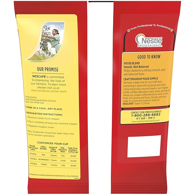 Nescafe Instant Coffee, Taster's Choice Light Roast House Blend, 8 oz Bulk Pouch