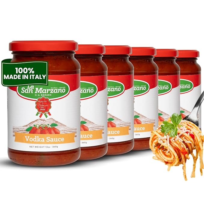 La San Marzano Vodka Sauce, 13 oz, Pasta Sauce Made in Italy, All Purpose Tomato Premium Quality, All Natural, Non GMO, Gluten Free