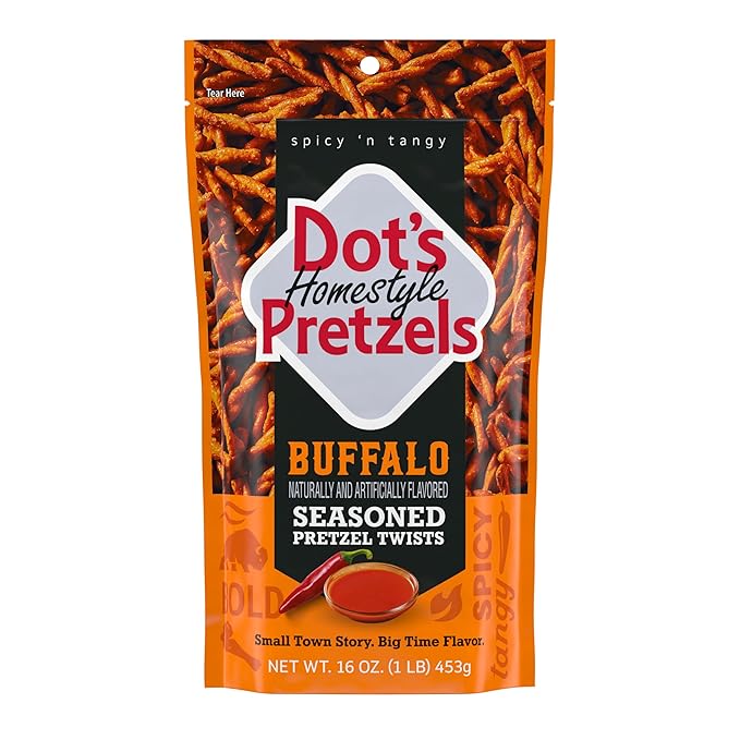 Dot's Pretzels Buffalo Seasoned Pretzel Twist Snack, 16oz Grocery Sized Bag