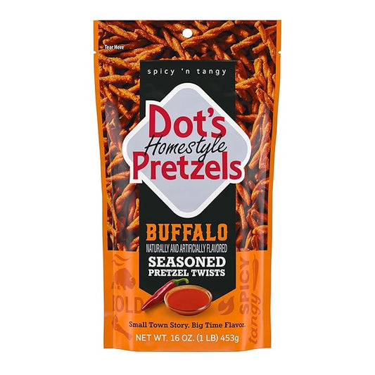 Dot's Pretzels Buffalo Seasoned Pretzel Twist Snack, 16oz Grocery Sized Bag
