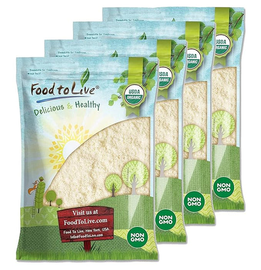 Food to Live Organic Almond Flour, 25 Pounds - Extra Fine Blanched Prime Meal, Non-GMO, Low Carb, Culinary Grade, Kosher, Keto, Paleo and Vegan Super Powder, Bulk