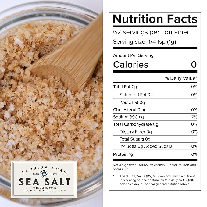 FLORIDA PURE Maple Bacon Sea Salt - Smoky Bacon Salt, 80+ Mineral Sea Salt Unrefined, Non Iodized, Natural Sea Salt for Baking, Cooking, Cocktail Rims Vegan Friendly Flaky Sea Salt (1.75 oz Jar)