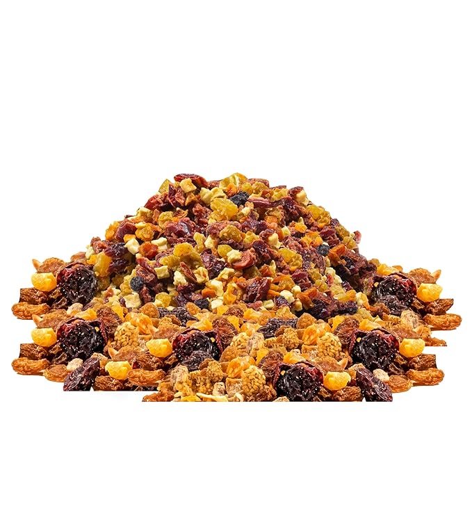 GURU HUNU Dried Fruit Mix, From Mediterranean, Healthy Snacks, No Sugar Added, Chemical Free, Diced and Dehydrated Fruit Medley For Cake, Snacks For Trail or Oatmeal, Ever day Use, Trail Mix (2lb)