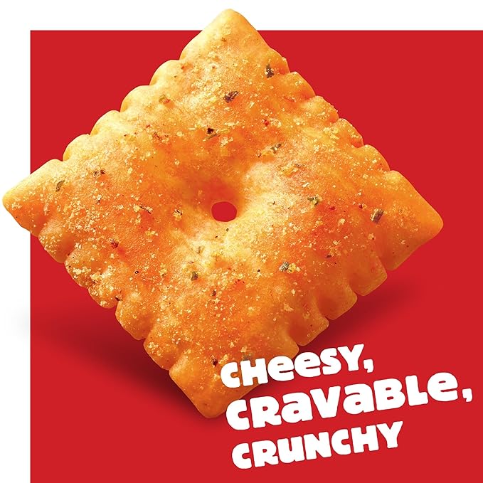 Cheez-It Baked Snack Crackers, Lunch Snacks, Family Size, Hot and Spicy, 21oz Box (1 Box)