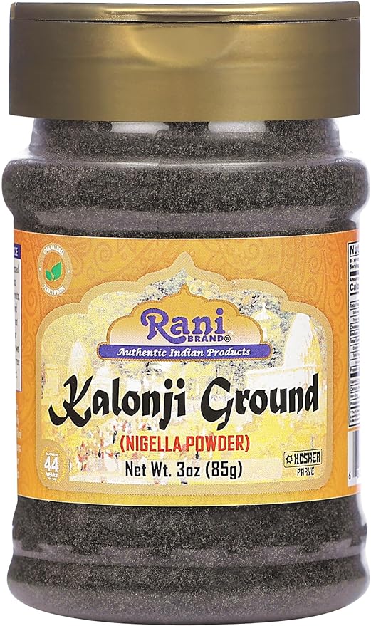 Rani Kalonji (Black Seed, Nigella Sativa, Black Cumin) Ground, Powder 3oz (85g) PET Jar ~ All Natural | Gluten Friendly | NON-GMO | Kosher | Vegan | Indian Origin