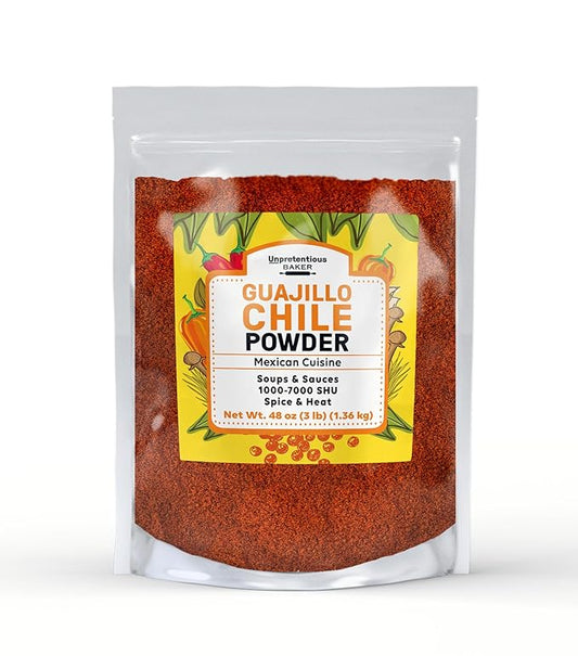 Unpretentious Guajillo Chile Powder, 3 lb, Mexican Cuisine, Soups & Sauces, Marinades
